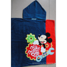 (BC-PB1010) Poncho de playa para niños con estampado de algodón 100% de gran venta